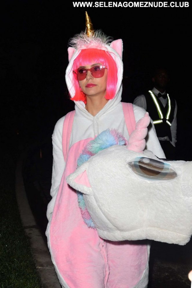 Nina Dobrev Halloween Party Paparazzi West Hollywood Posing Hot