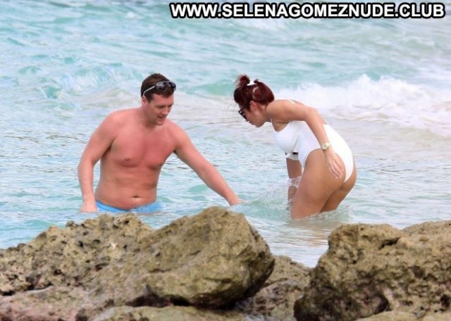 Amy Childs The Beach Babe Barbados Posing Hot Bar Swimsuit Paparazzi