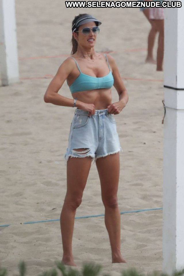Alessandra Ambrosio The Beach Posing Hot Babe Celebrity Paparazzi