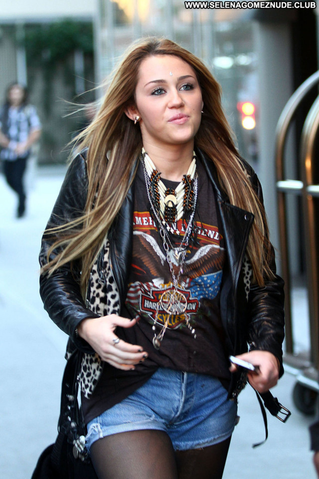 Miley Cyrus New York Hot Babe New York Beautiful Posing Hot Shorts